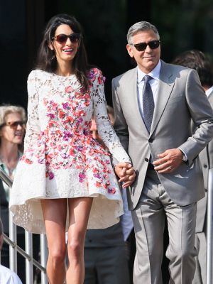 George Clooney and Amal Alamuddin wedding ring and floral Giambattista Valli Couture dress.jpg